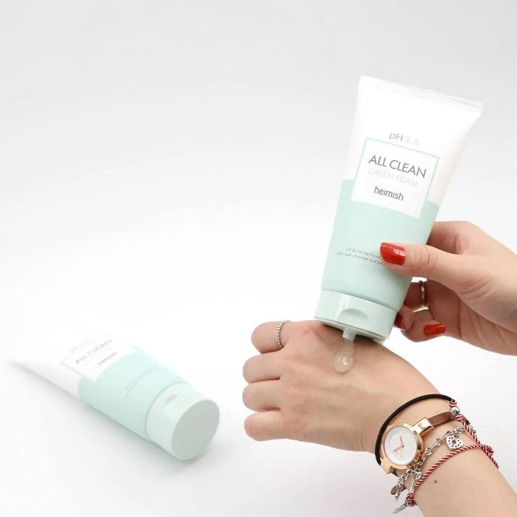 Heimish All Clean Green Foam Cleanser pH 5.5 / 150g  Vegan Cleanser NIB