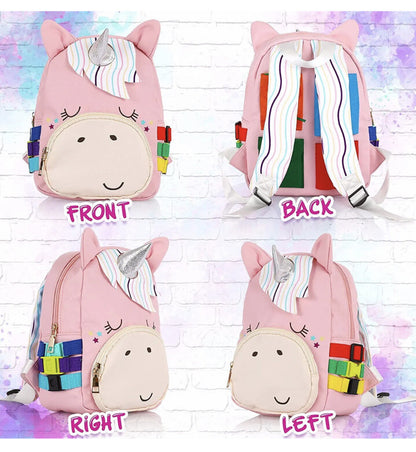 Toddler Girl Unicorn Shoes Size 11  & Busy Board Unicorn Backpack Set New