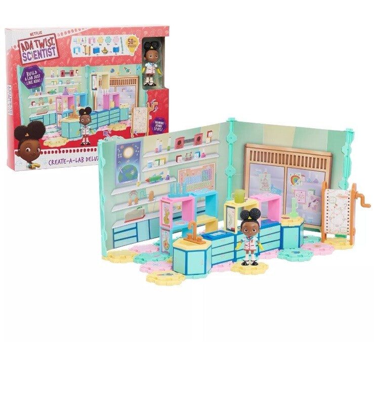 Ada Twist.Scientist Create-A-Lab Deluxe Playset & Figure STEM Toy 50+ Pcs New