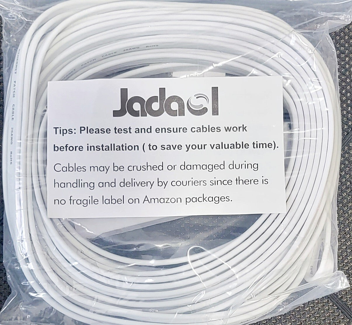 Ethernet Cable Cat6 Flat 50 feet White with Cable Clips,jadaol Network Cat 6 New