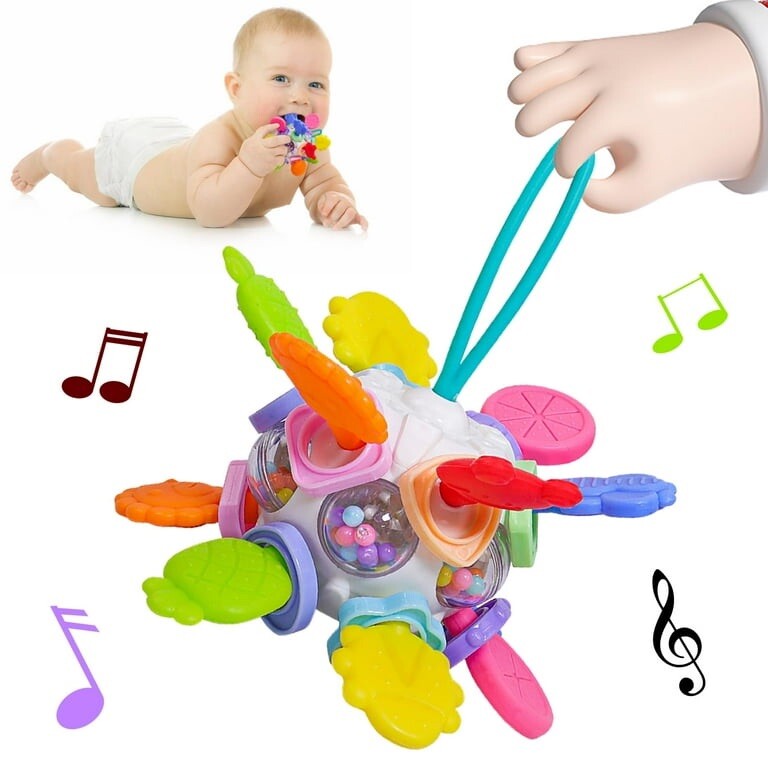 Montessori Sensory Children Chew Toy Teething Rattle Developmental No Box