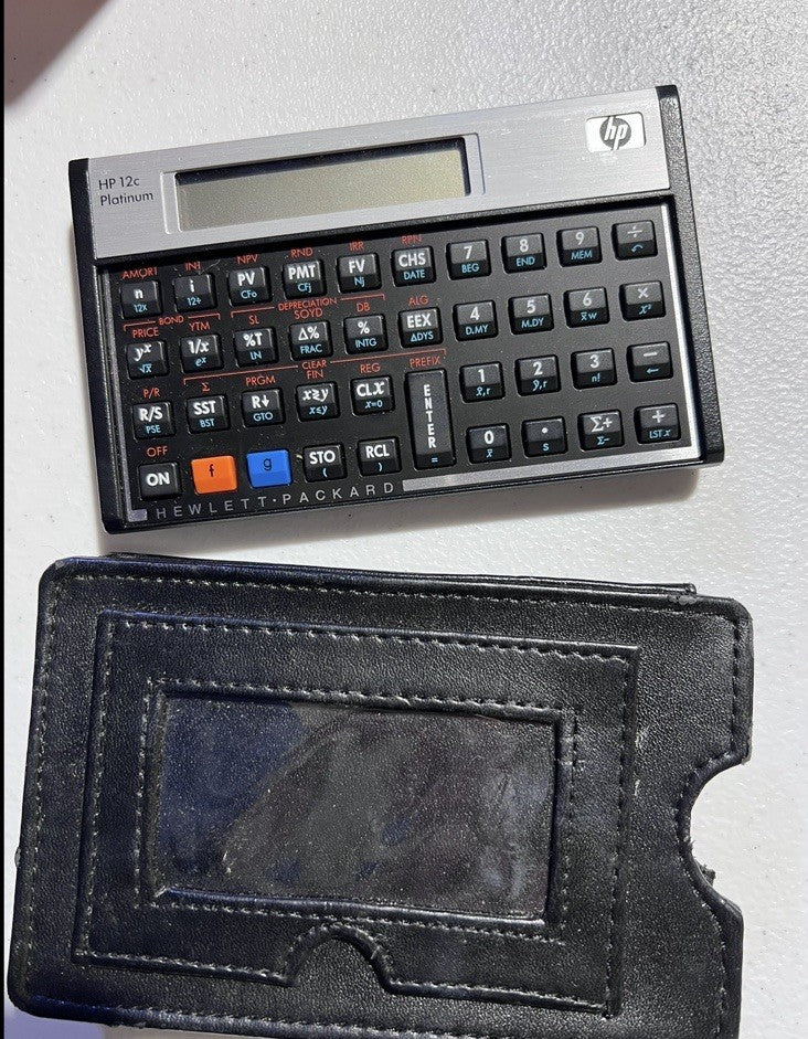 HP 12C Platinum Calculator with Case Working