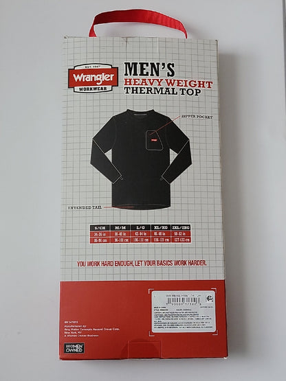 Wrangler Thermal Top Shirt Base Layer Long John Gray Waffle Polyester ~ Large