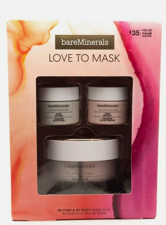 bare Minerals LOVE TO MASK Claymates Be Pure & Be Dewey Mask Duo (2.04oz each) 