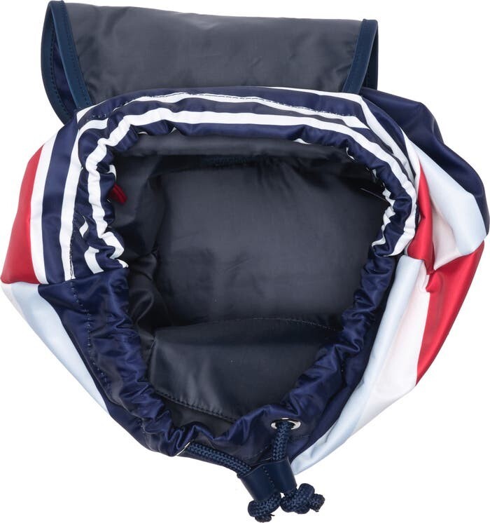 Tommy Hilfiger Women Navy Multi Stripe Portland Flap Nylon Backpack NWT 118$