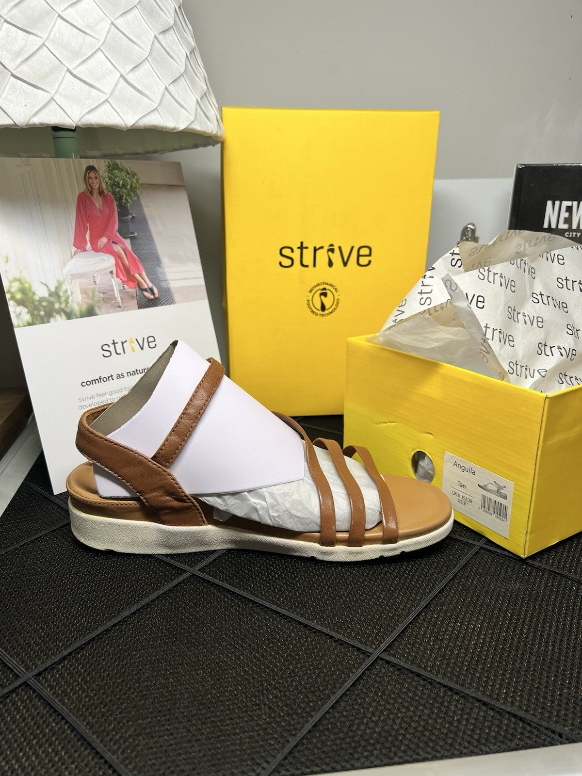 Strive Women's Anguila Sandal Tan  - 23121T, Tan Size 9 New in Box