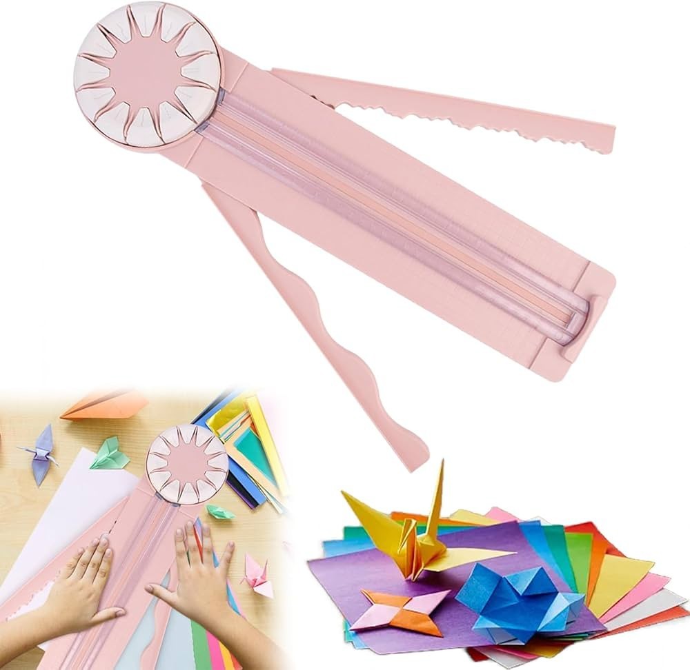 12 in 1 Edge Cutter for Paper Crafts Multifunctional Paper Card Cutter Pink