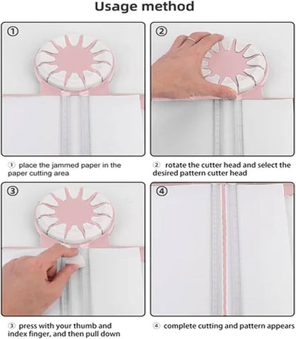12 in 1 Edge Cutter for Paper Crafts Multifunctional Paper Card Cutter Pink
