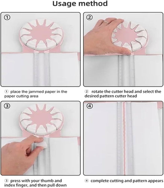 12 in 1 Edge Cutter for Paper Crafts Multifunctional Paper Card Cutter Pink