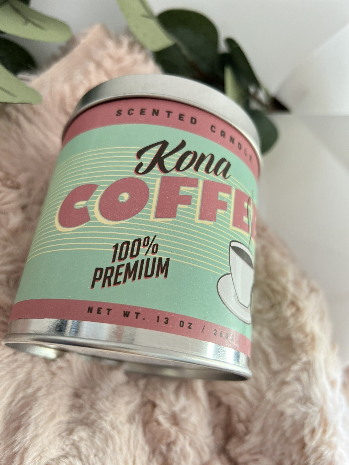KONA COFFEE Single Wick Decorative Tin Candle 13 Oz