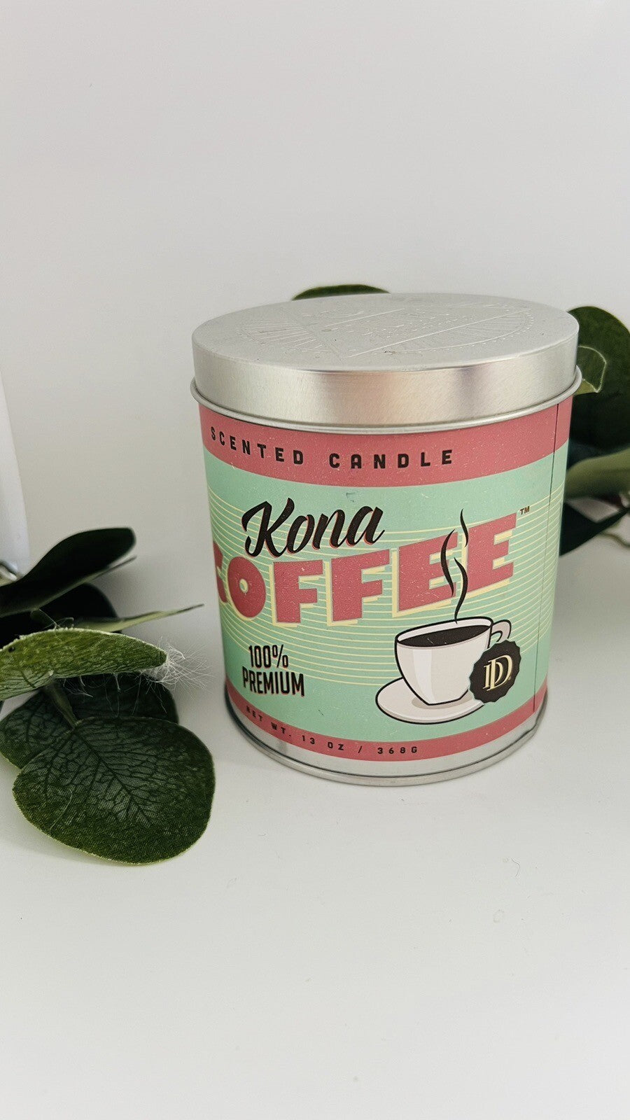 KONA COFFEE Single Wick Decorative Tin Candle 13 Oz
