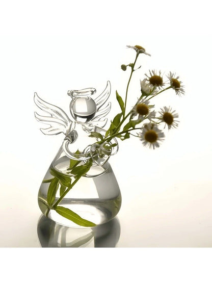 Flower vase Glass decor Angel Shaped Hydroponic Bottle Glass New