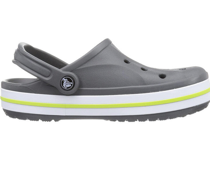 Crocs Unisex-Adult Bayaband Clogs Charcoal/Volt Green M5/ W7 w/ Free Jibbits🚀🎮