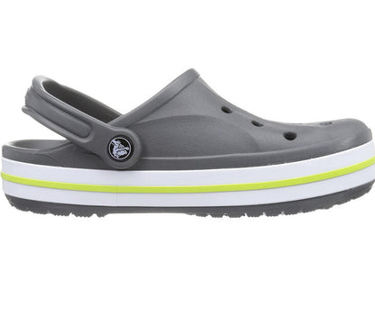 Crocs Unisex-Adult Bayaband Clogs Charcoal/Volt Green M5/ W7 w/ Free Jibbits🚀🎮
