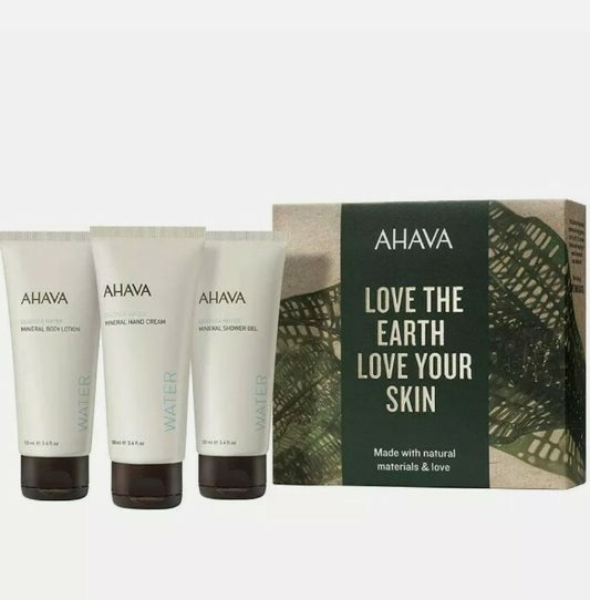 AHAVA Dead Sea Mineral Hand Cream Body Lotion Shower Gel Set Revitalize Skin 