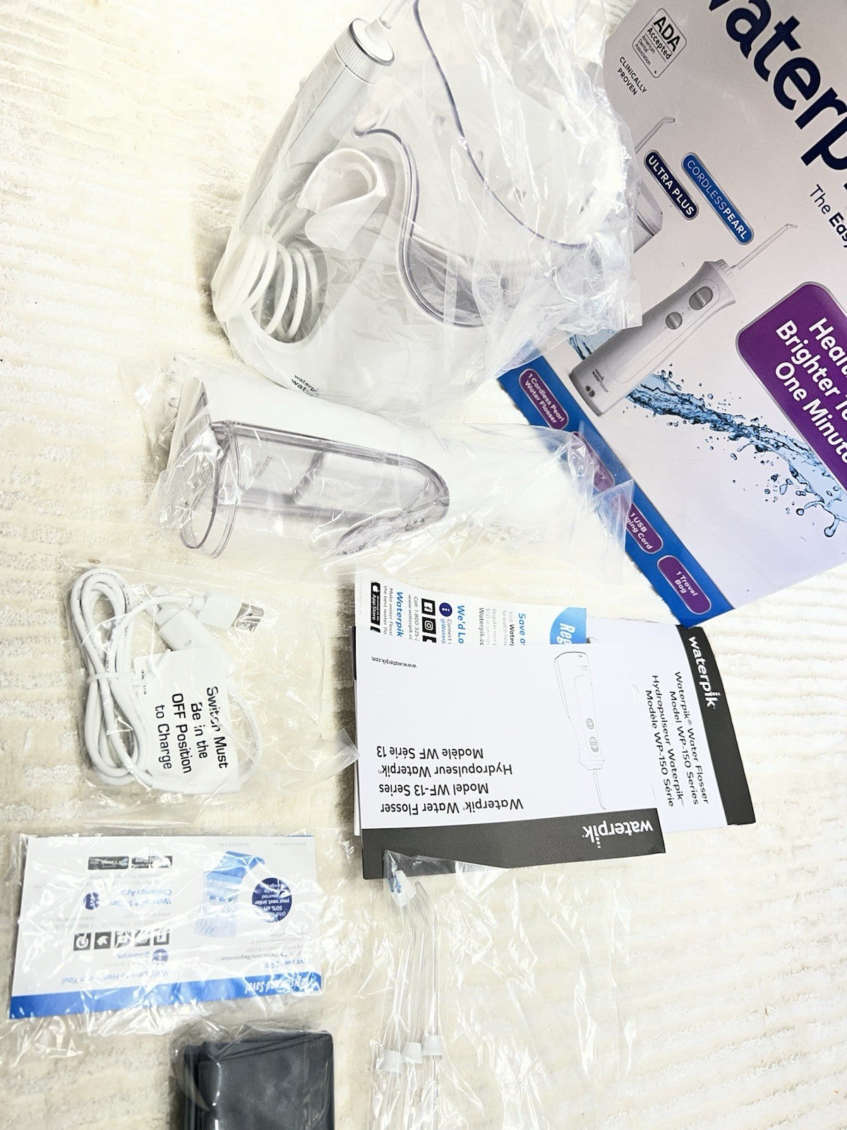 Waterpik Ultra Plus & Cordless l Water Flosser, White  Open Box New & Sealed