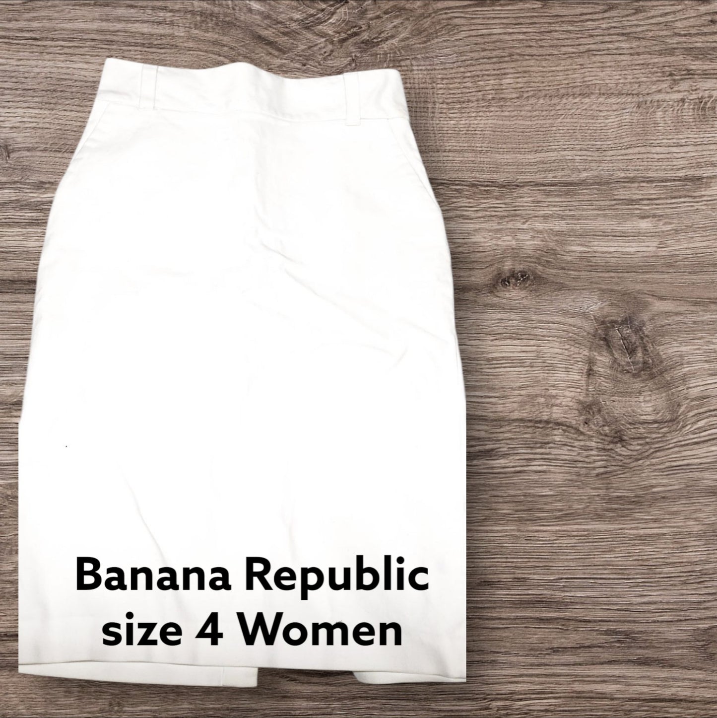 BANANA REPUBLIC Women Sleek Pencil Suiting Skirt Size 4 Off White Pre owned