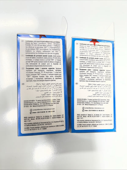 2 Superman Emtec Screen Cleaning Wipes 10 pk W/O Alcohol Tablets Phone TV Laptop