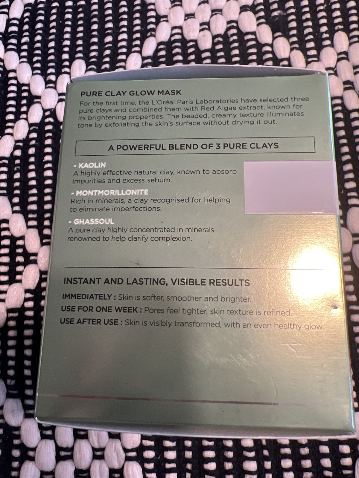 L’Oreal Paris Pure Clay Glow Mask Brightens, Exfoliates  1.7 fl oz