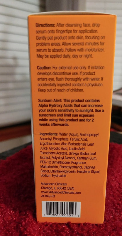 Advanced Clinicals Vitamin C Serum 1.75 oz. ~NIB