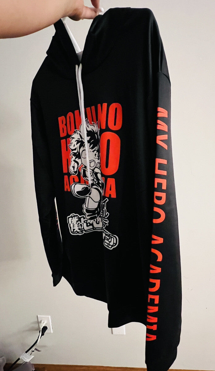 My Hero Academia Pullover Hoodie Black MEDIUM New (see Description)