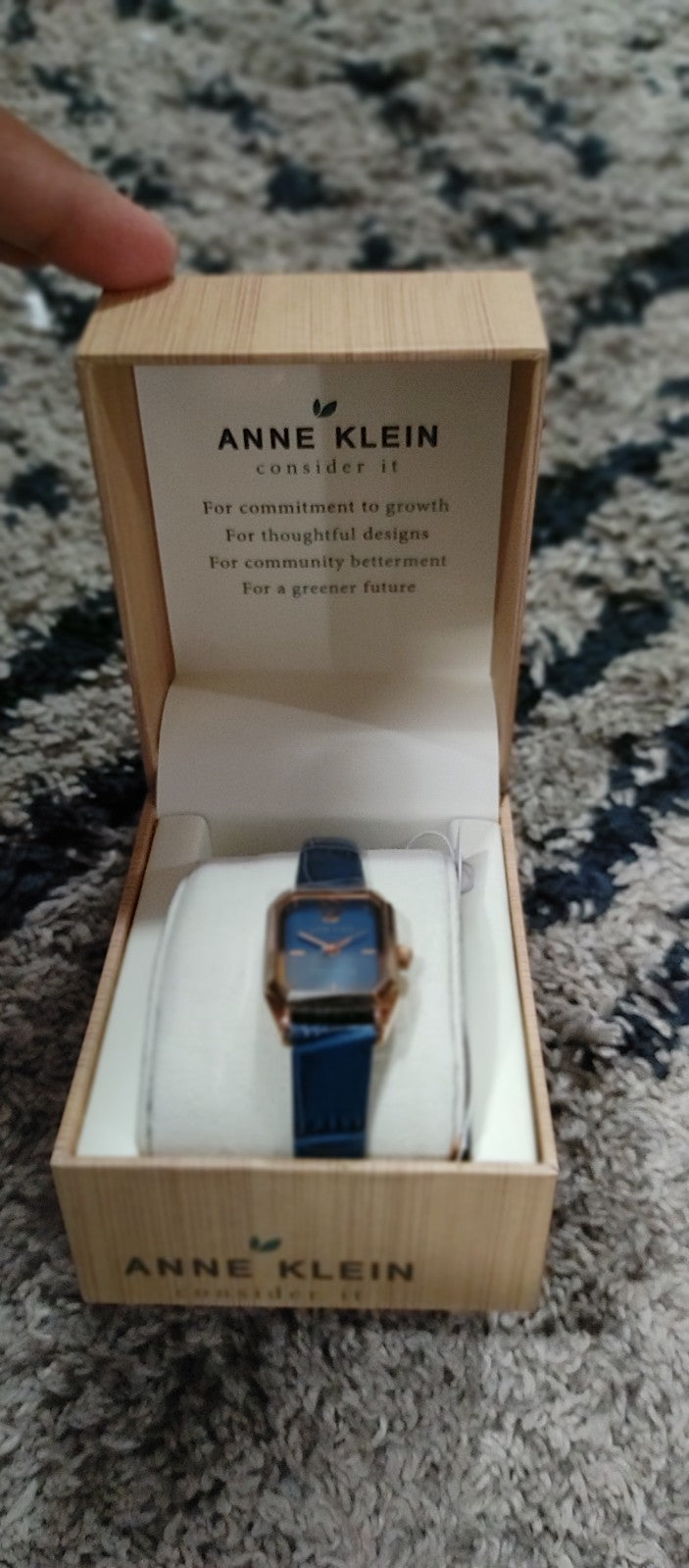 Anne Klein Women's Sustainable Leather Strap Watch Consider it MSRP $89.00