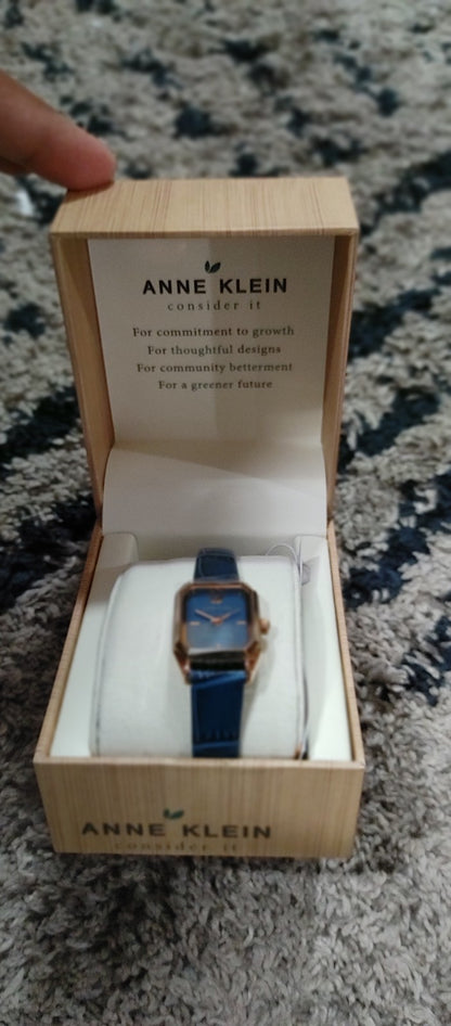 Anne Klein Women's Sustainable Leather Strap Watch Consider it MSRP $89.00