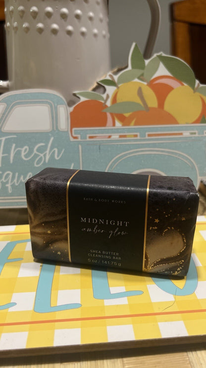 Bath & Body Works Shea Butter Cleansing Bar Soap Midnight Amber Glow 5 oz