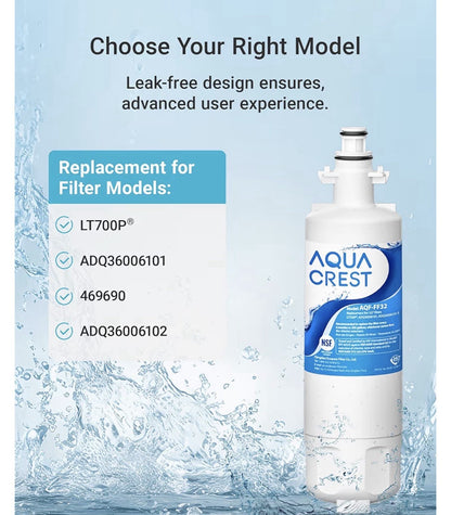 1 Aqua Crest Refrigerator Water Filter, AQF-LT700P , NEW