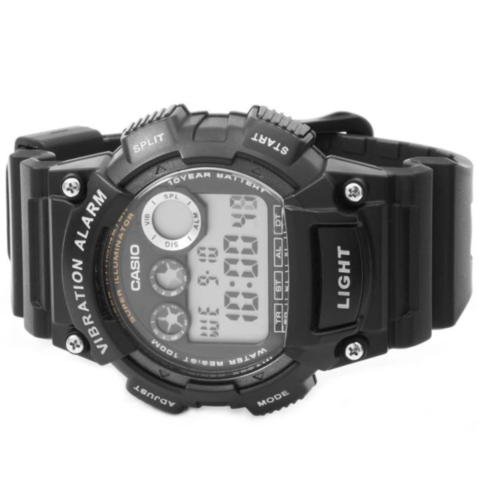 Casio W735H-1AV, Black, 100m Water Resistance /Resin Men Watch w/free Clear case