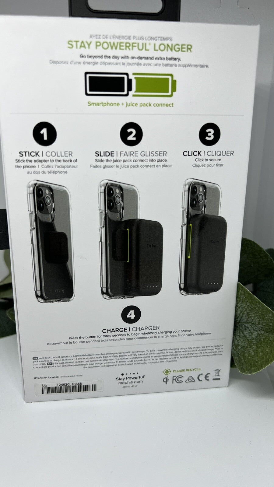 Mophie Juice Pack Connect Compact -5,000 mAh Battery w/stand Included New In Box