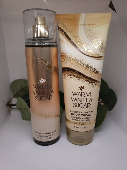  Warm Vanilla Sugar - Fine Fragrance Mist + Body Cream Set - Bath & Body Works