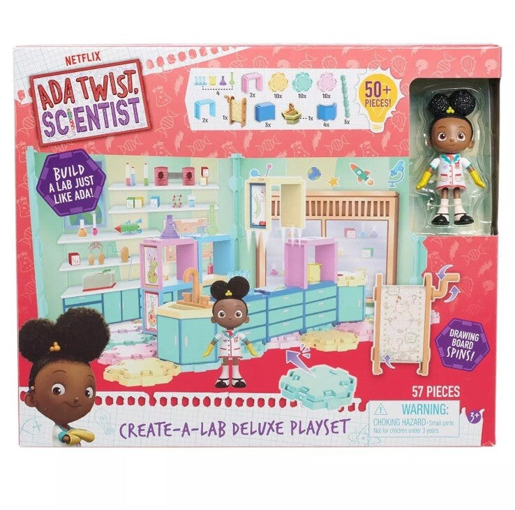 Ada Twist.Scientist Create-A-Lab Deluxe Playset & Figure STEM Toy 50+ Pcs New