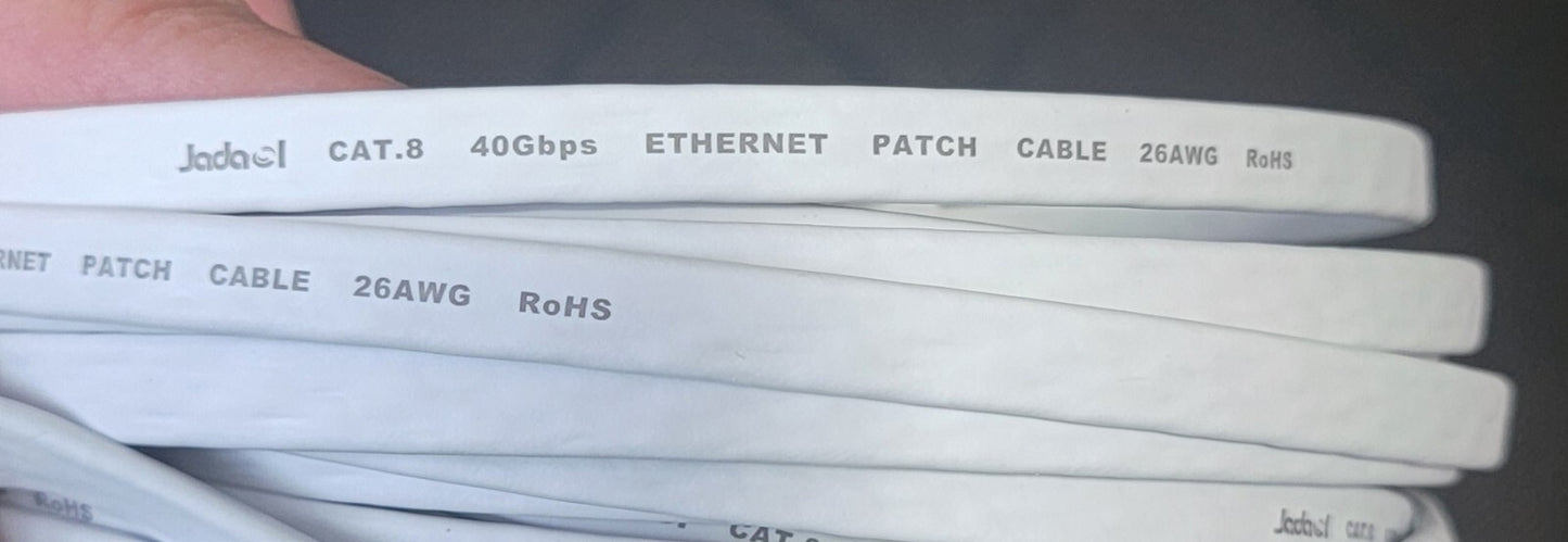 Ethernet Cable Cat6 Flat 50 feet White with Cable Clips,jadaol Network Cat 6 New