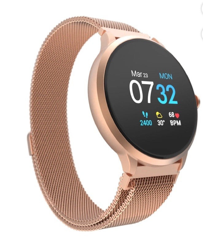 Itouch Sport 3 Smart Watch & Fitness Tracker, Women & Men, (43mm), Rosegold Mesh
