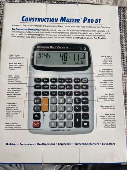 Calculated Industries 44080 Electronic Construction Master Pro Full Function New