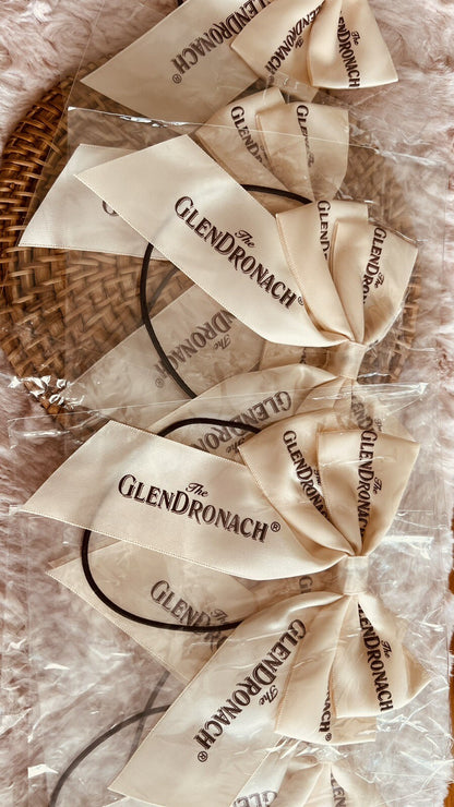 The Glendronach Ribbon Hair Bow/Ivory Peach