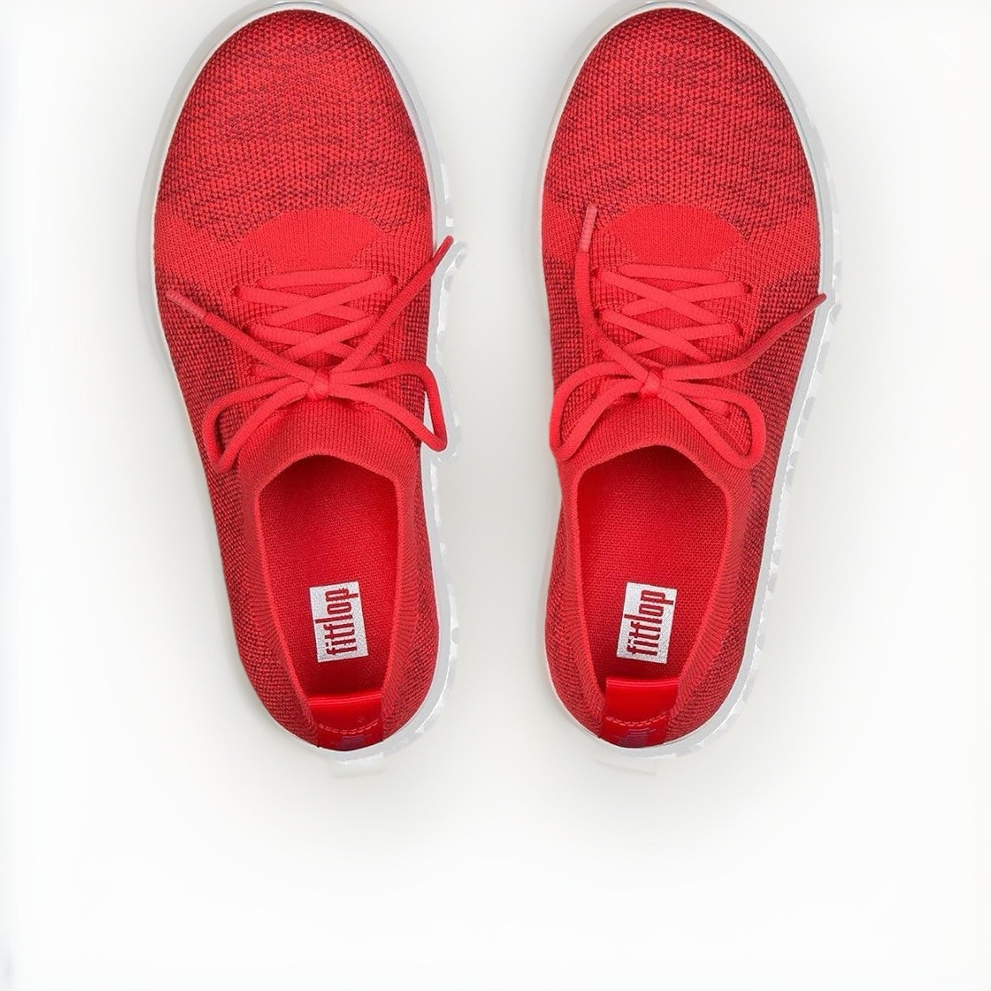 FitFlop Womens F-SPORTY UBERKNIT Athletic Sneakers Breathable Slip on NIN Red
