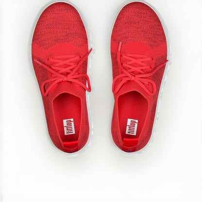 FitFlop Womens F-SPORTY UBERKNIT Athletic Sneakers Breathable Slip on NIN Red