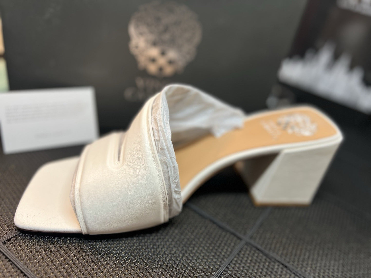 Vince Camuto Leather Strappy Mules Jinani Coconut Cream  Baby Sheep Size 12M