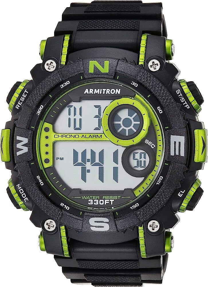 Armitron Pro Sport watch. Acrylic case Stainless steel Water resistant to 330ft.