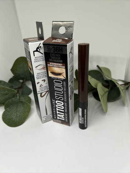 Maybelline Tattoo Studio Liquid Ink Liner, Waterproof, Rustic Brown 36H Lot Of 2