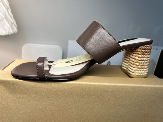 Sanctuary Womens Bold Brown Mocha Leather Slip On Heels Shoes NEW 8.5 M