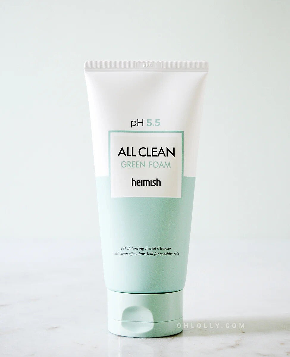Heimish All Clean Green Foam Cleanser pH 5.5 / 150g  Vegan Cleanser NIB