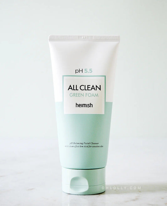Heimish All Clean Green Foam Cleanser pH 5.5 / 150g  Vegan Cleanser NIB