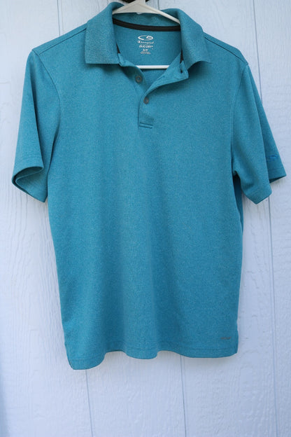 MENS CHAMPION DUO DRI POLO BLUE SHIRT SIZE S/P