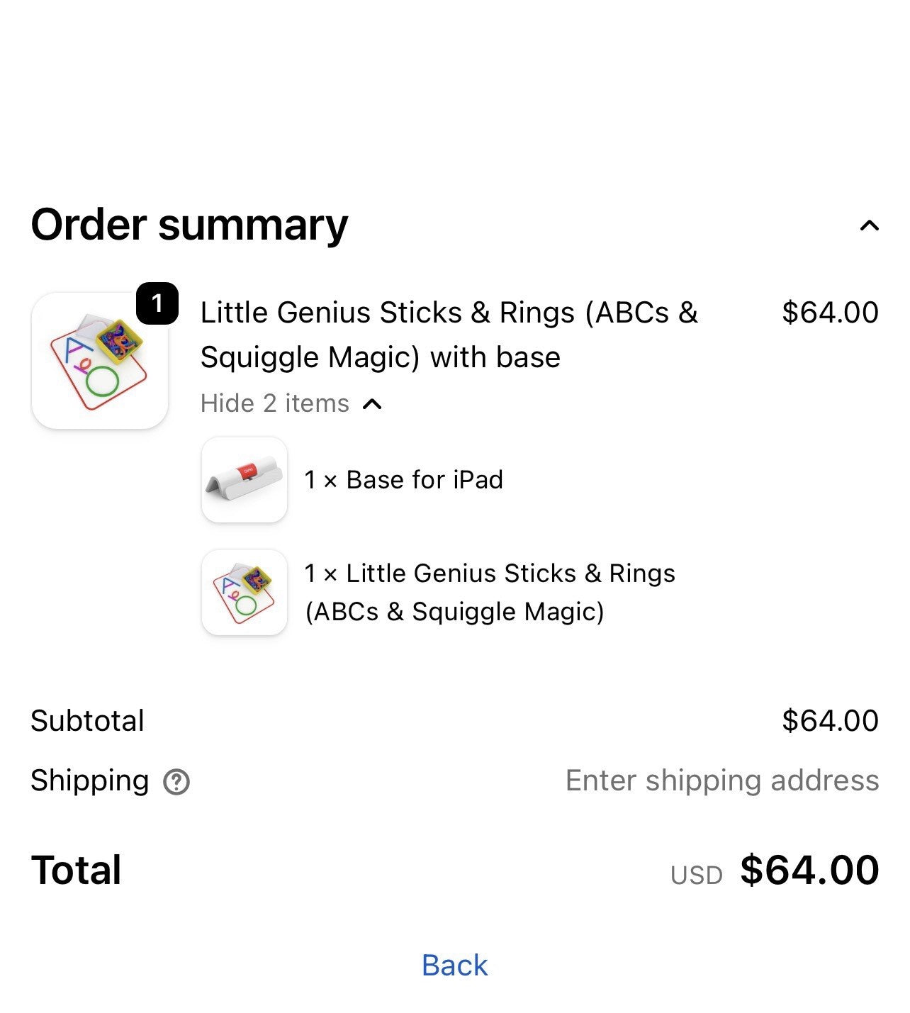 Osmo Little Genius Sticks & Rings Starter Kit for iPad NEW  w/Osmo base MSRP $64