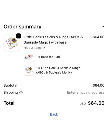 Osmo Little Genius Sticks & Rings Starter Kit for iPad NEW  w/Osmo base MSRP $64