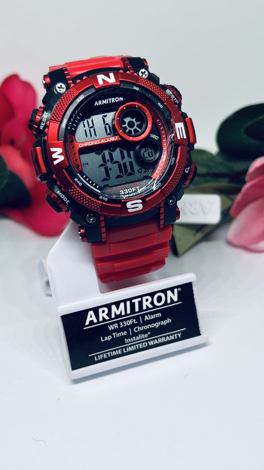 Armitron Sport Men's Digital Chronograph Resin Strap Watch, WR330ft
