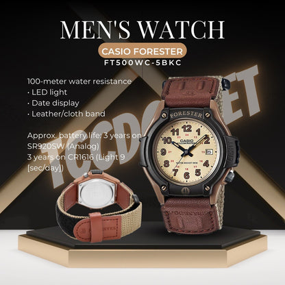 Casio Men's Quartz Forester Illuminator Date Indicator 41mm Watch FT500WC-5B